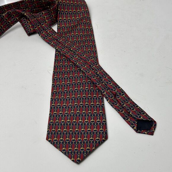 Brooks Brothers Makers Mens Tie Red With Blue Orange 3.75 X 56 - Picture 7 of 12
